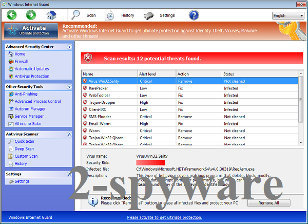 Windows Internet Guard kuvankaappaus Windows Internet Guard kuvankaappaus