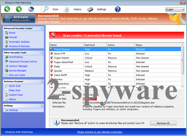 Windows Web Watchdog kuvankaappaus Windows Web Watchdog kuvankaappaus