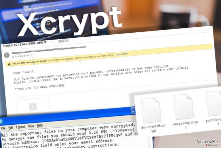 XCrypt virus jättää tämän lunnasviestin uhreilleen