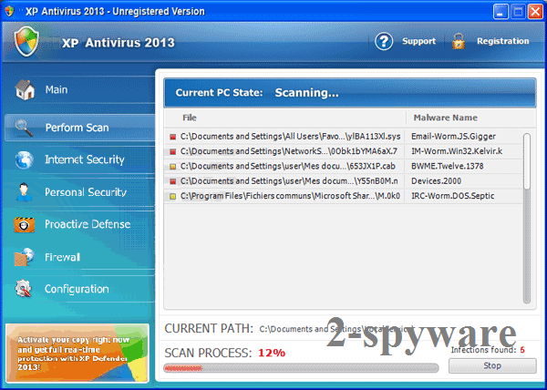XP Antivirus 2013 kuvankaappaus XP Antivirus 2013 kuvankaappaus