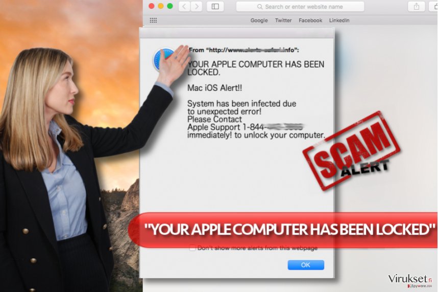 "YOUR APPLE COMPUTER HAS BEEN LOCKED" virus "YOUR APPLE COMPUTER HAS BEEN LOCKED" virus