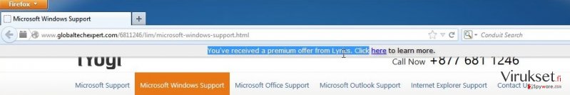 'You’ve received a premium offer' virus kuvankaappaus 'You’ve received a premium offer' virus kuvankaappaus