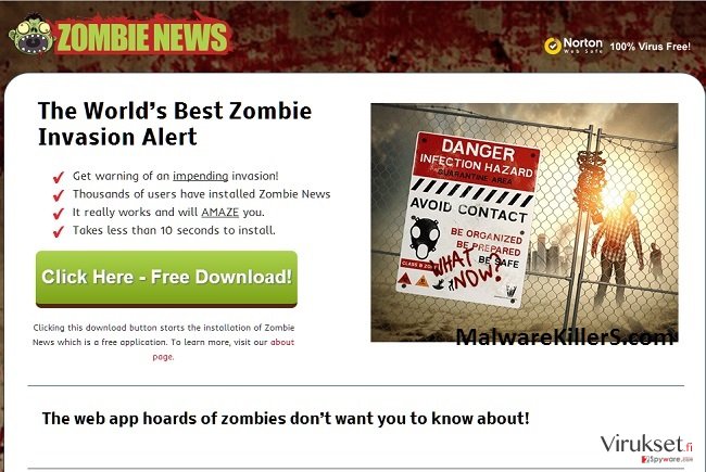 Zombie News mainosohjelma kuvankaappaus Zombie News mainosohjelma kuvankaappaus